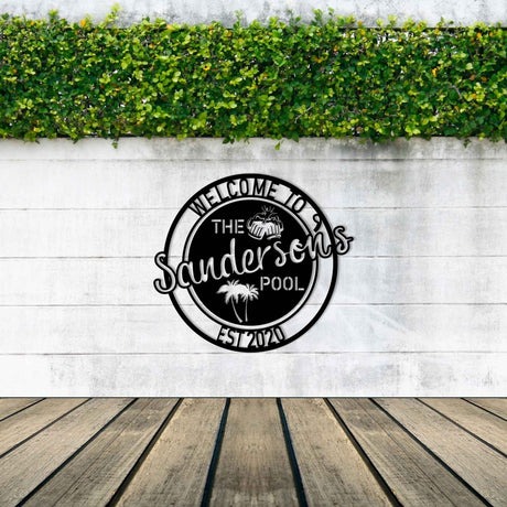 Beer Pool Metal Garden Sign - BrossHome Metal Wall Art