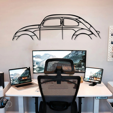 Beetle Car Silhouette Metal Wall Art - BrossHome Metal Wall Art