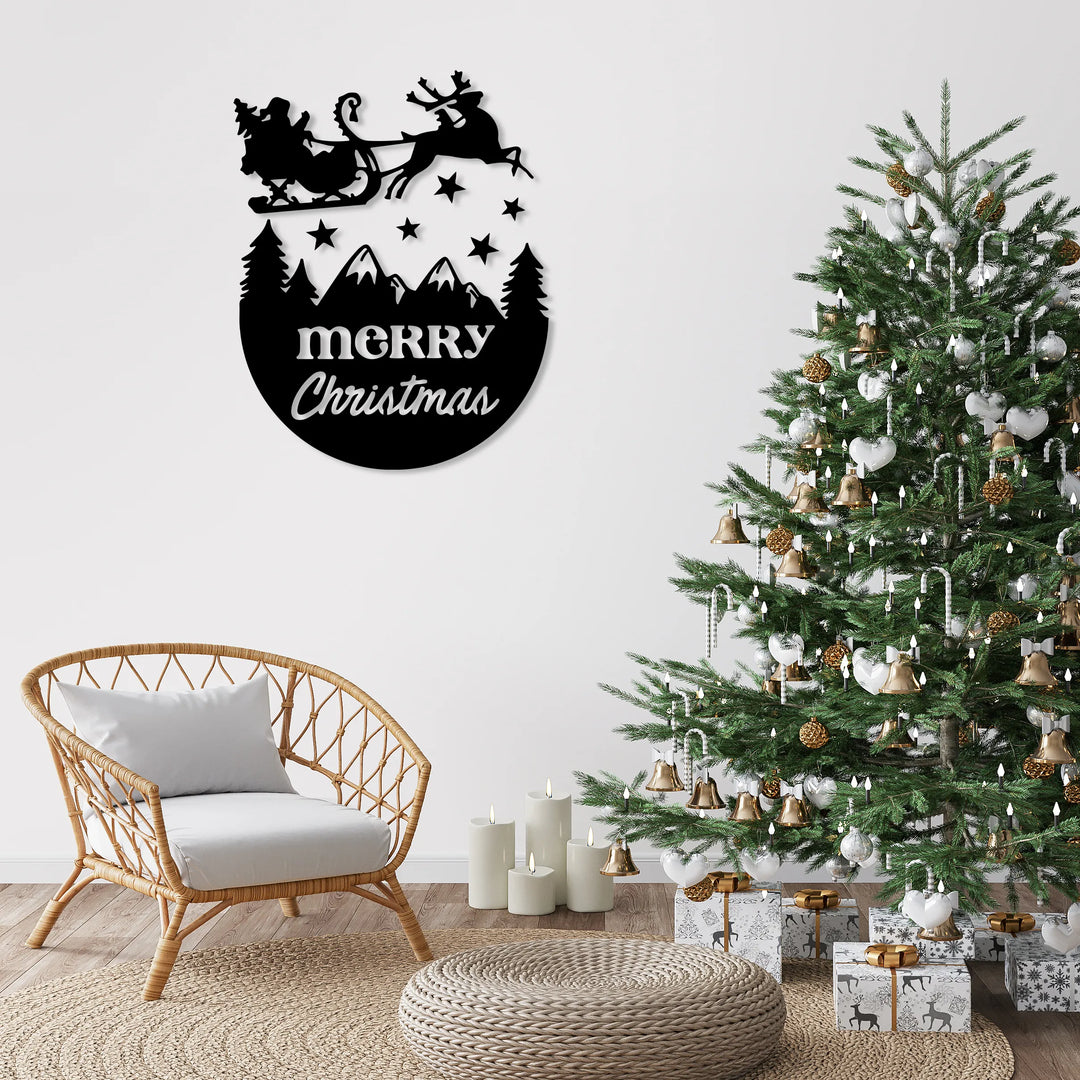 Metal Wall Decor Draft - Merry Christmas Livingroom Metal Wall Art