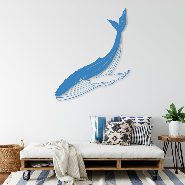Metal Humpback Whale Wall Art