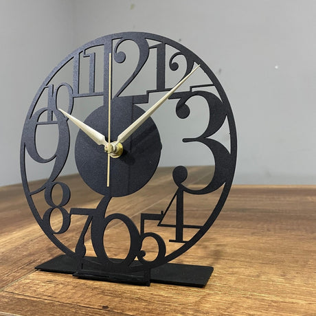 Bold Numeral Tabletop Clock With Modern Design - BrossHome Metal Wall Art
