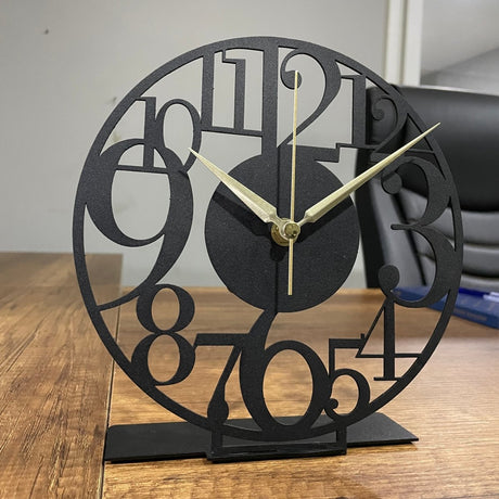 Bold Numeral Tabletop Clock With Modern Design - BrossHome Metal Wall Art