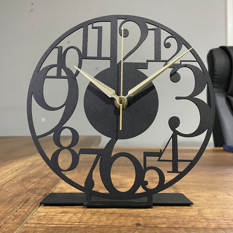 Bold Numeral Tabletop Clock With Modern Design - BrossHome Metal Wall Art