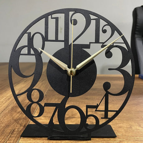 Bold Numeral Tabletop Clock With Modern Design - BrossHome Metal Wall Art