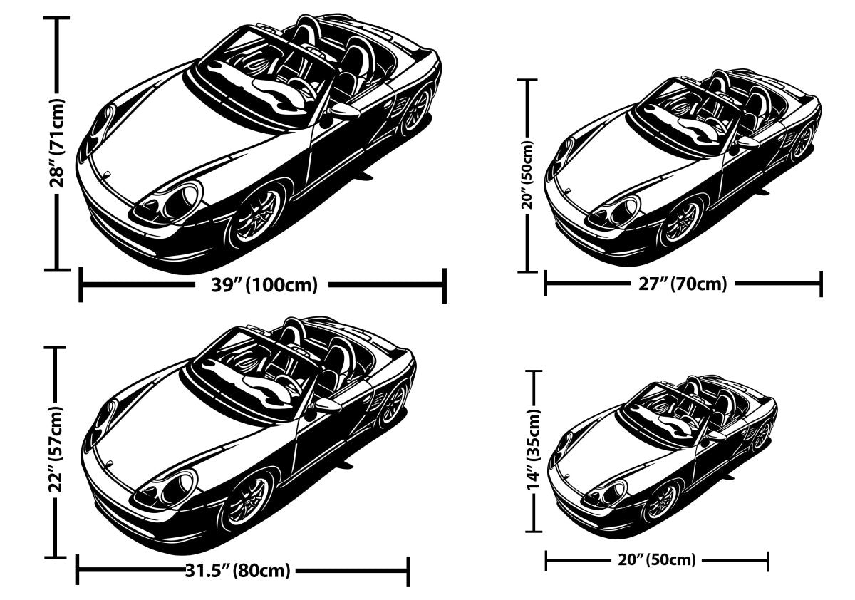 Boxster 986 Car Silhouette Metal Wall Art - BrossHome Metal Wall Art