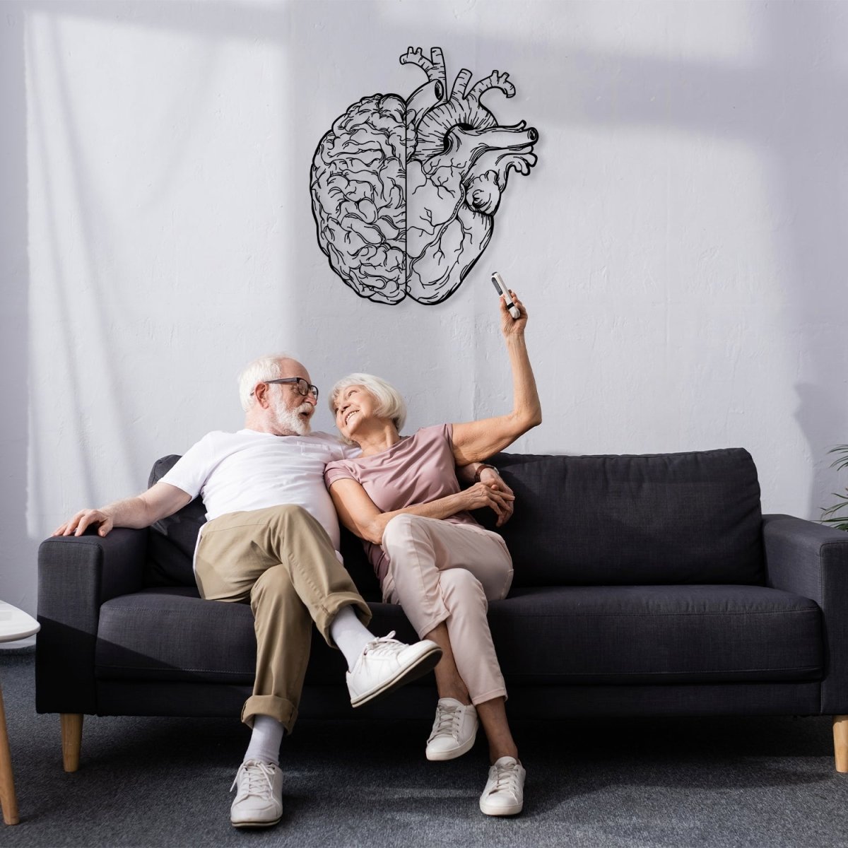 Brain and Heart Metal Wall Art - BrossHome Metal Wall Art