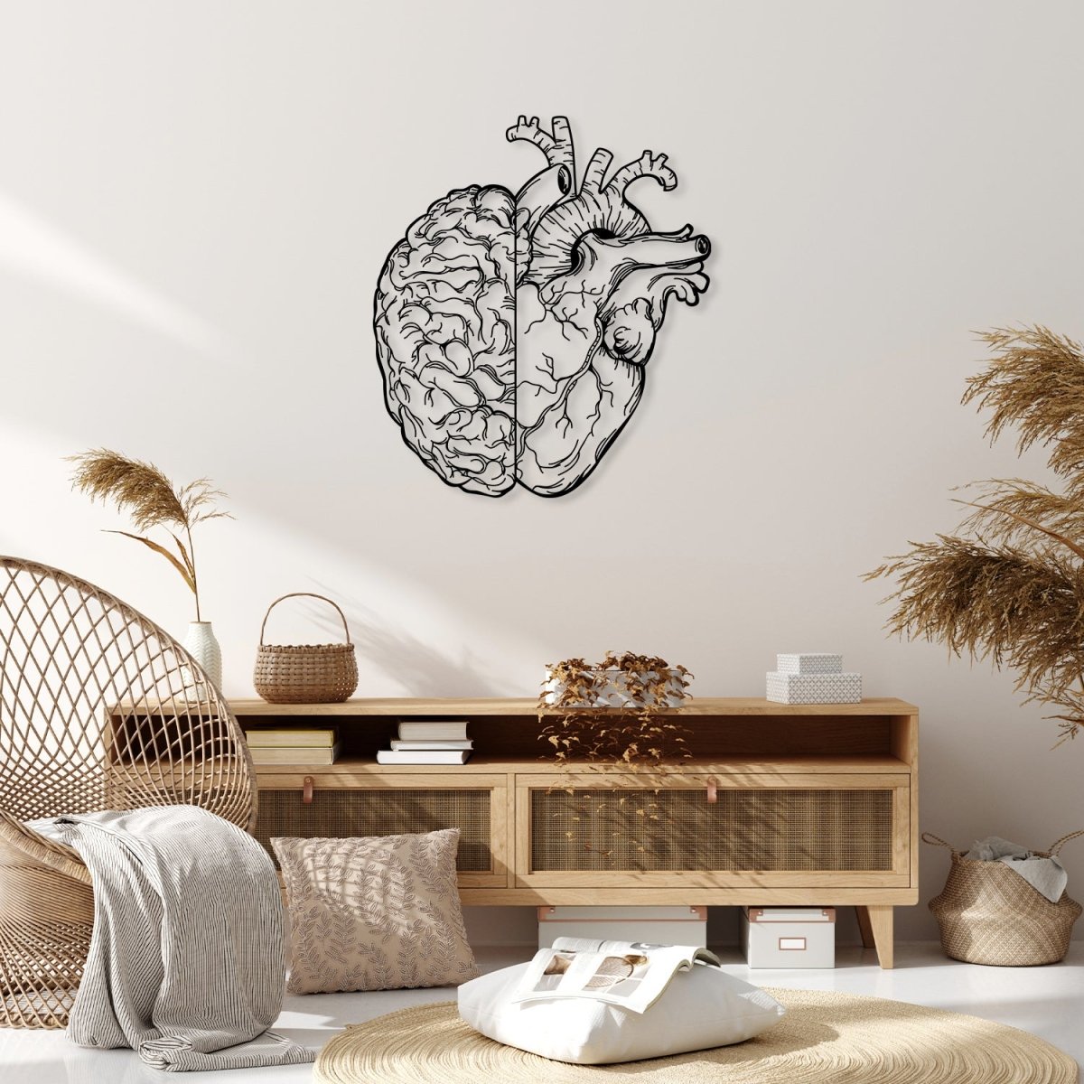 Brain and Heart Metal Wall Art - BrossHome Metal Wall Art