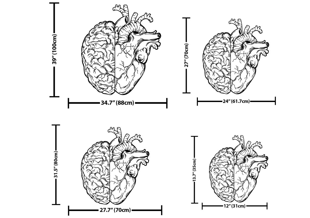Brain and Heart Metal Wall Art - BrossHome Metal Wall Art