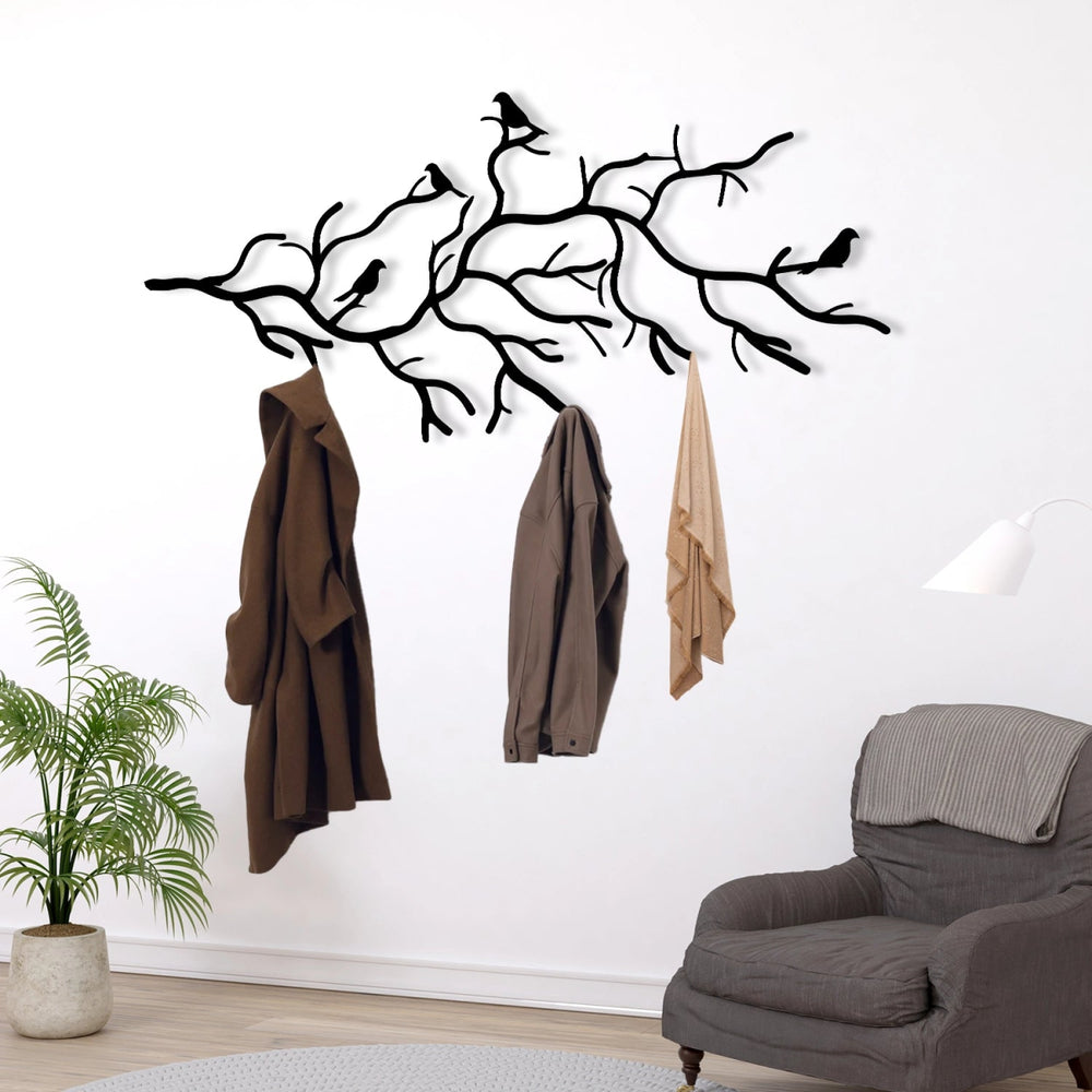 Branch Harmony Metal Wall Coat Rack - BrossHome Metal Wall Art