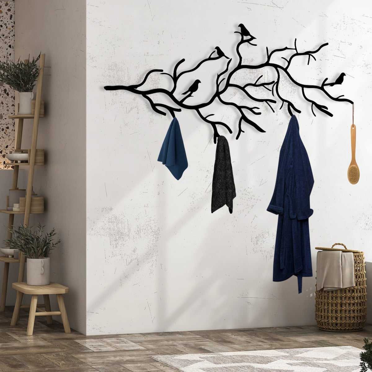 Branch Harmony Metal Wall Coat Rack - BrossHome Metal Wall Art