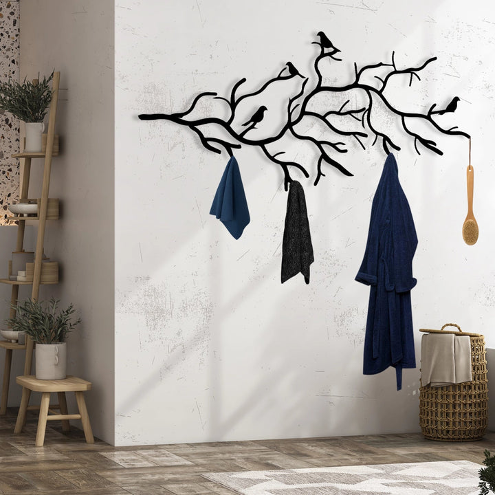 Branch Harmony Metal Wall Coat Rack - BrossHome Metal Wall Art