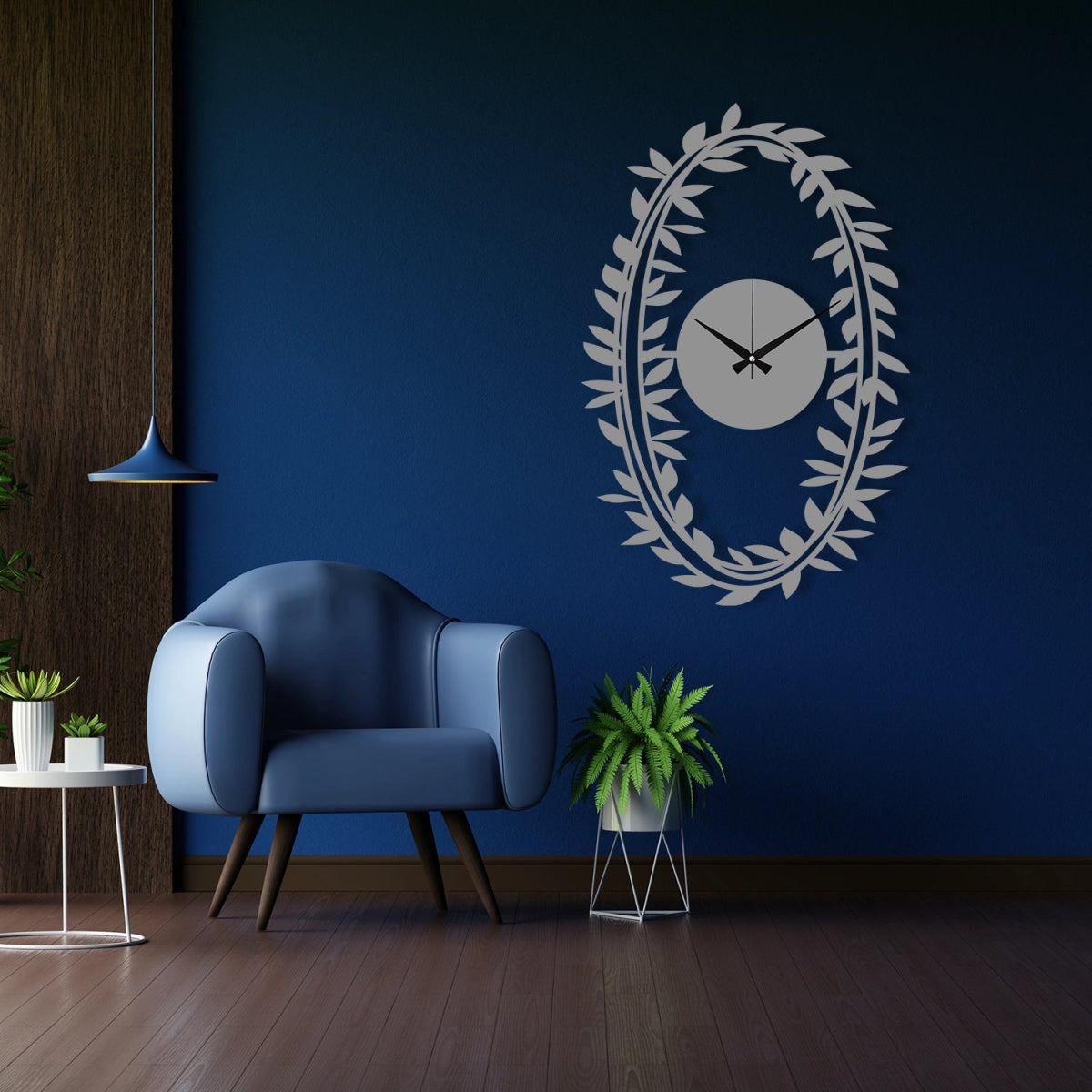 Branch Patterned Metal Wall Clock - BrossHome Metal Wall Art