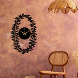 Branch Patterned Metal Wall Clock - BrossHome Metal Wall Art