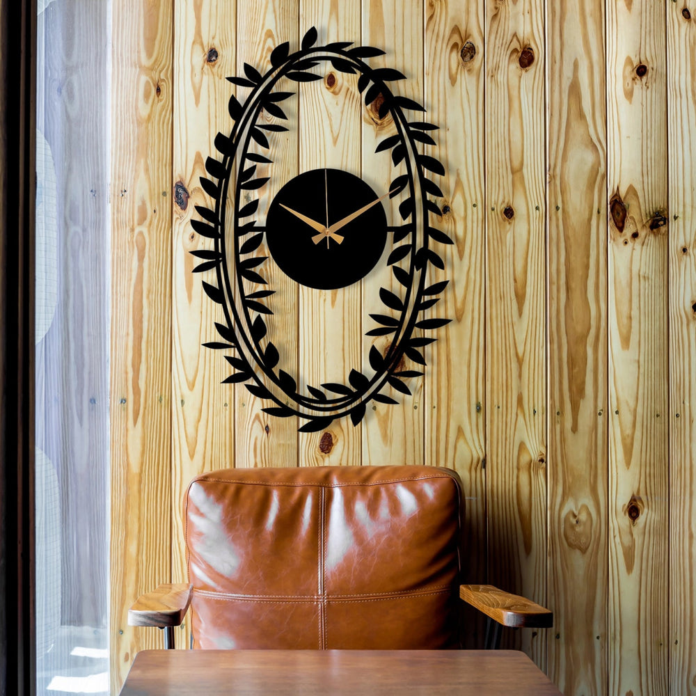 Branch Patterned Metal Wall Clock - BrossHome Metal Wall Art