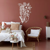 Butterfly Metal Wall Art with Skeleton and Flower - BrossHome Metal Wall Art