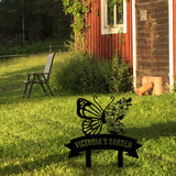 Butterfly Stake Metal Garden Sign - BrossHome Metal Wall Art