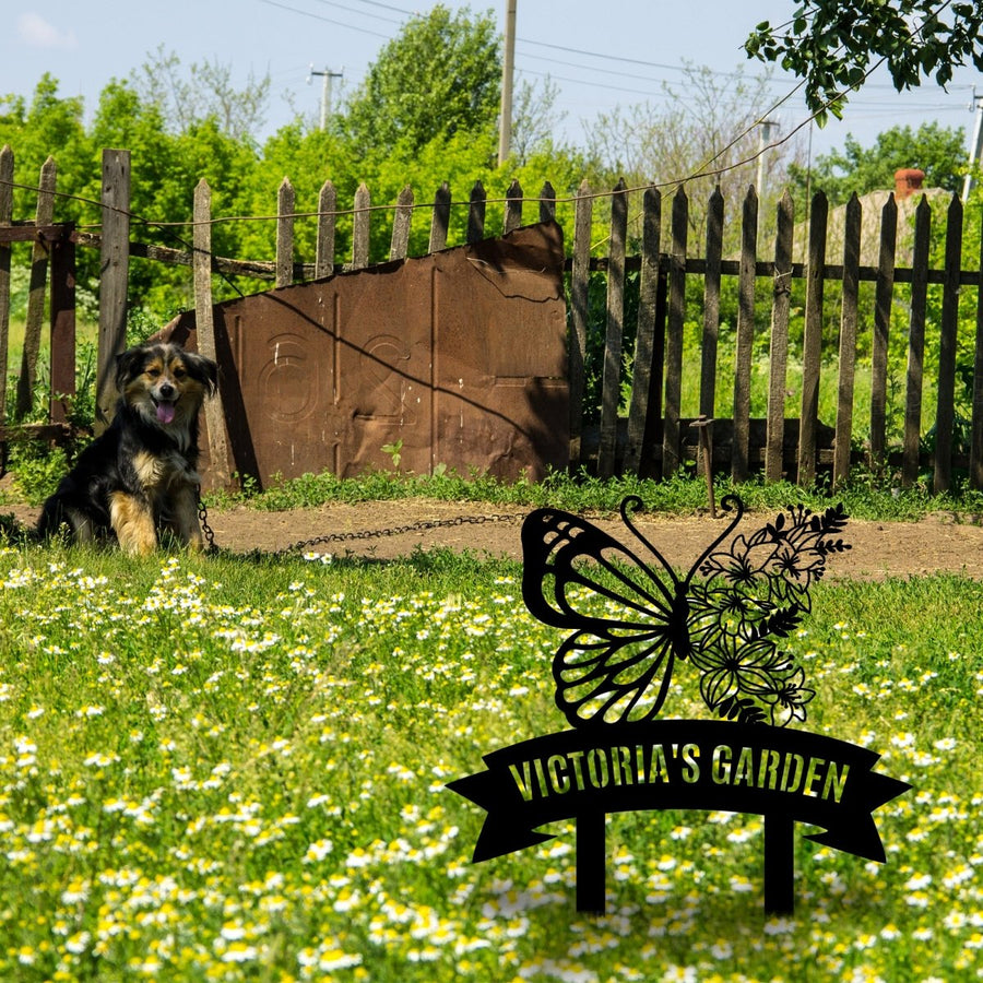 Butterfly Stake Metal Garden Sign - BrossHome Metal Wall Art