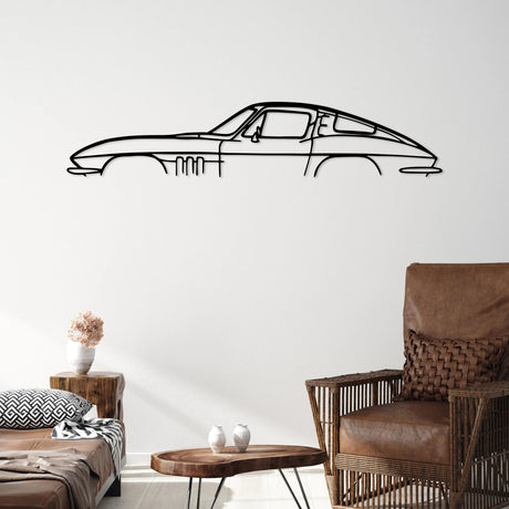 C2 Corvette Silhouette Metal Wall Art - BrossHome Metal Wall Art