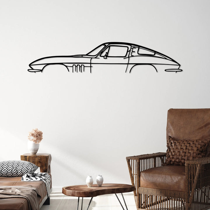 C2 Corvette Silhouette Metal Wall Art - BrossHome Metal Wall Art