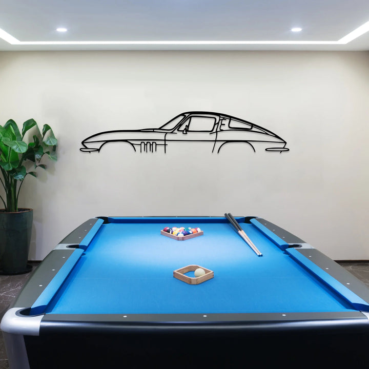 C2 Corvette Silhouette Metal Wall Art - BrossHome Metal Wall Art