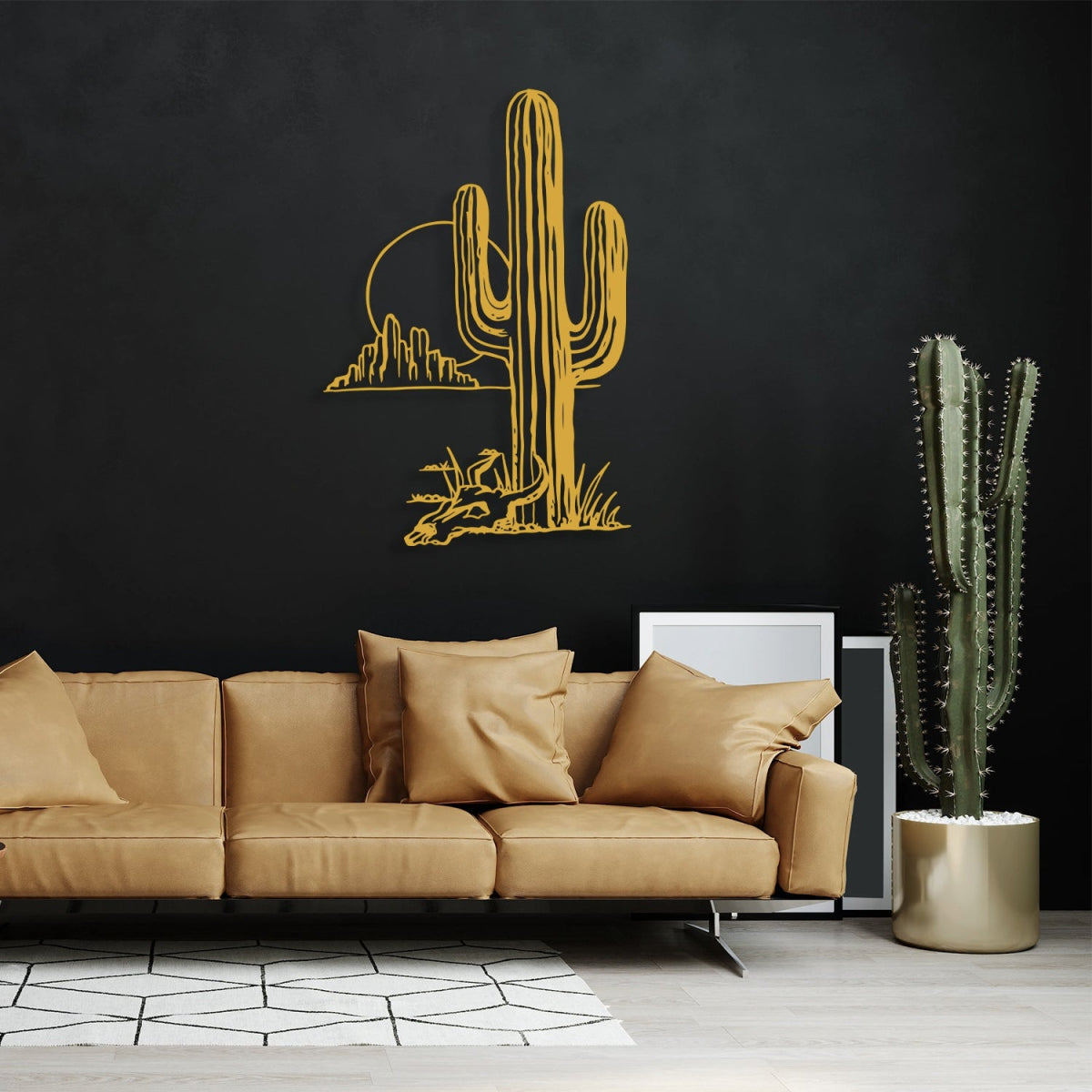 Cactus Sun Metal Wall Art - BrossHome Metal Wall Art