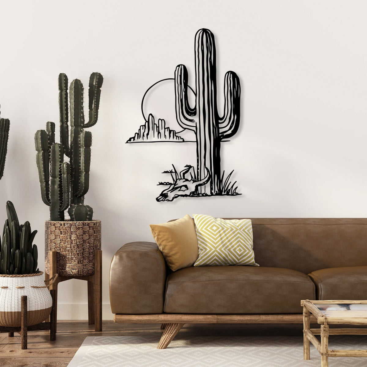 Cactus Sun Metal Wall Art - BrossHome Metal Wall Art