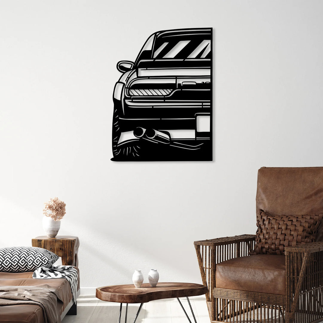 180 SX S13 Car Silhouette Metal Wall Art (Rear View)