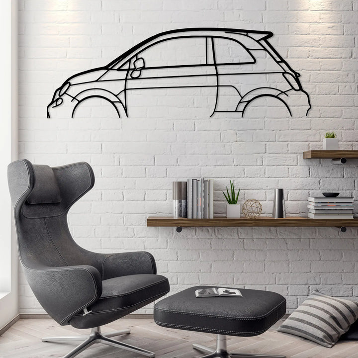 Abarth 595 Car Silhouette Wall Art - 2