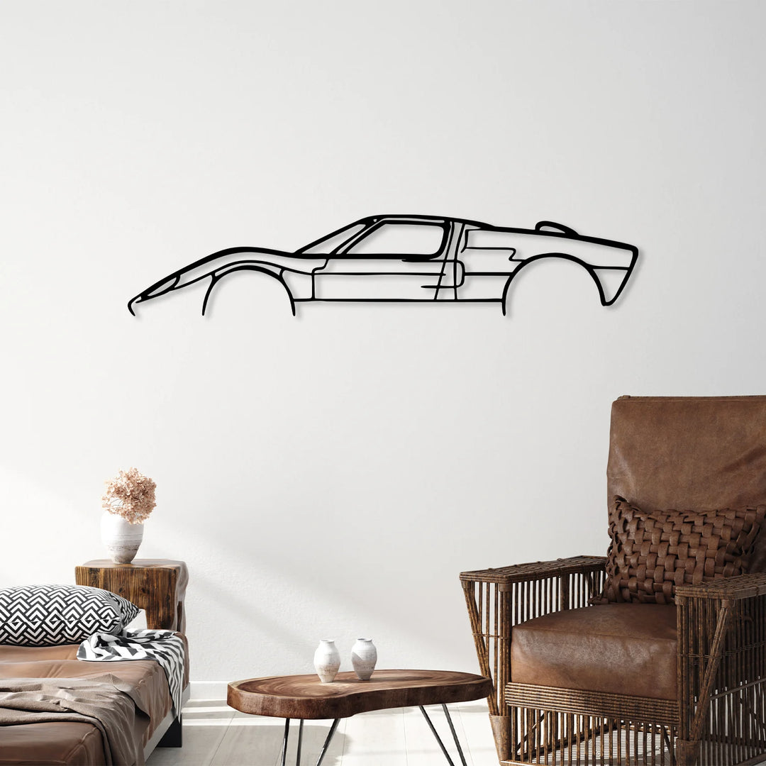 GT40 Car Silhouette Metal Wall Art