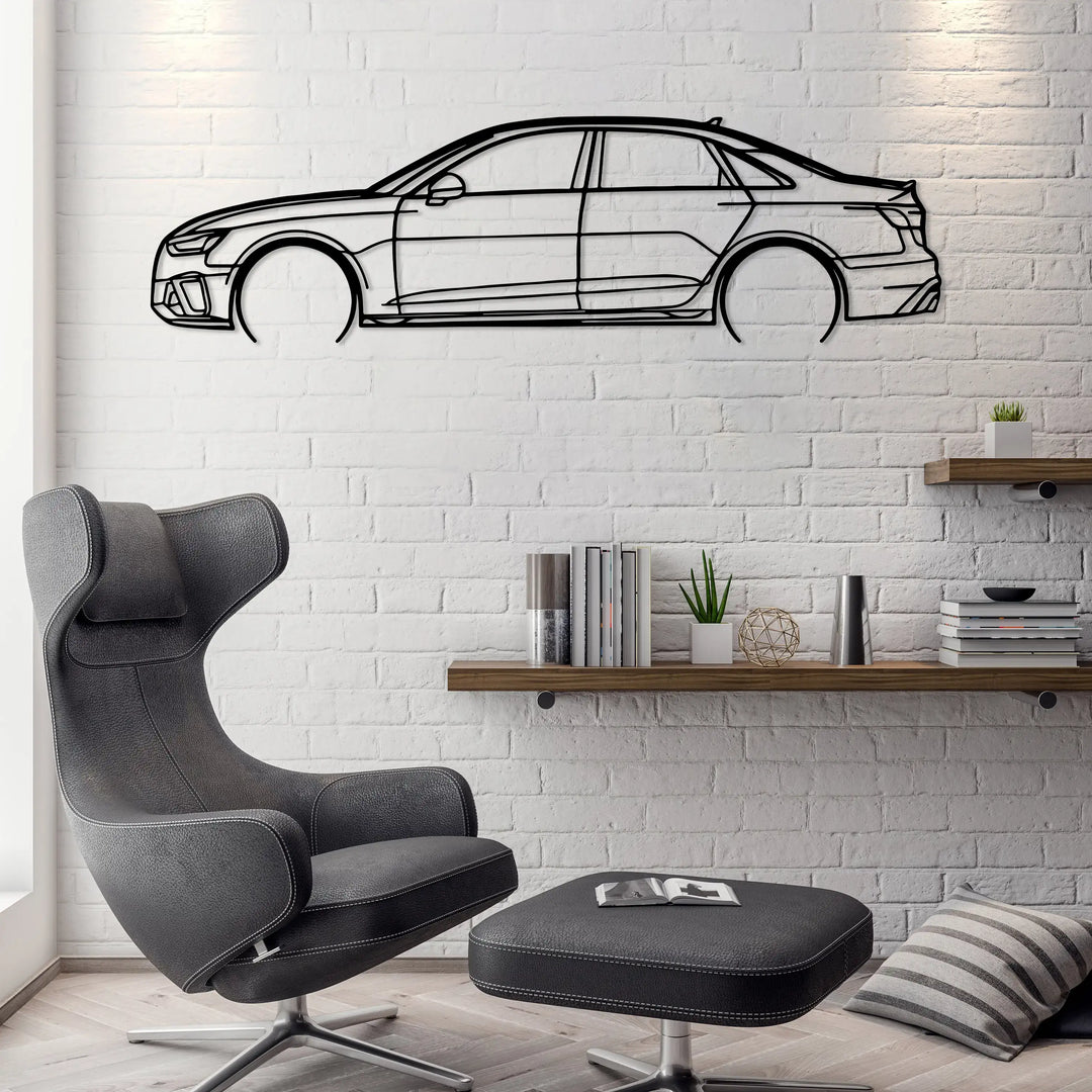 S4 Sedan Car Silhouette Metal Wall Art - 2