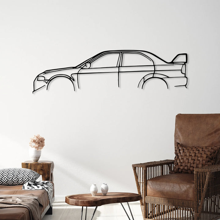 Lancer Evolution Car Silhouette Metal Wall Art
