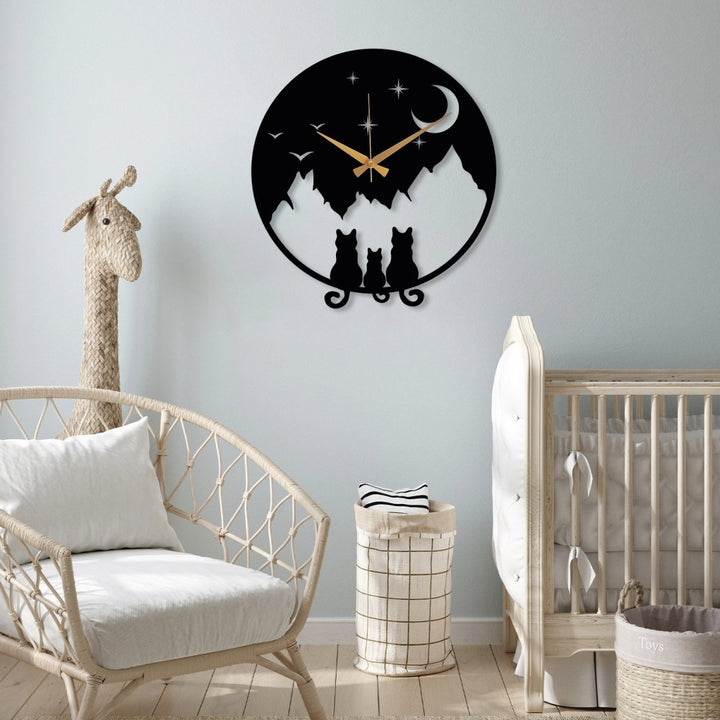 Cat Metal Wall Clock - BrossHome Metal Wall Art