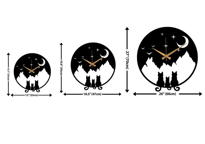 Cat Metal Wall Clock - BrossHome Metal Wall Art