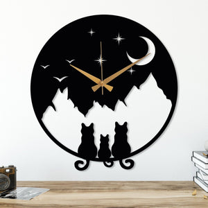 Cat Metal Wall Clock