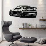 Cayman 718 GT4 RS Car Silhouette Metal Wall Art - BrossHome Metal Wall Art