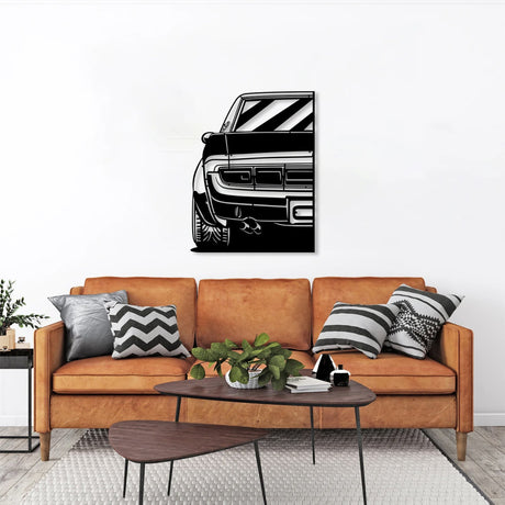 Celica TA22 Car Silhouette Metal Wall Art (Rear View) - BrossHome Metal Wall Art
