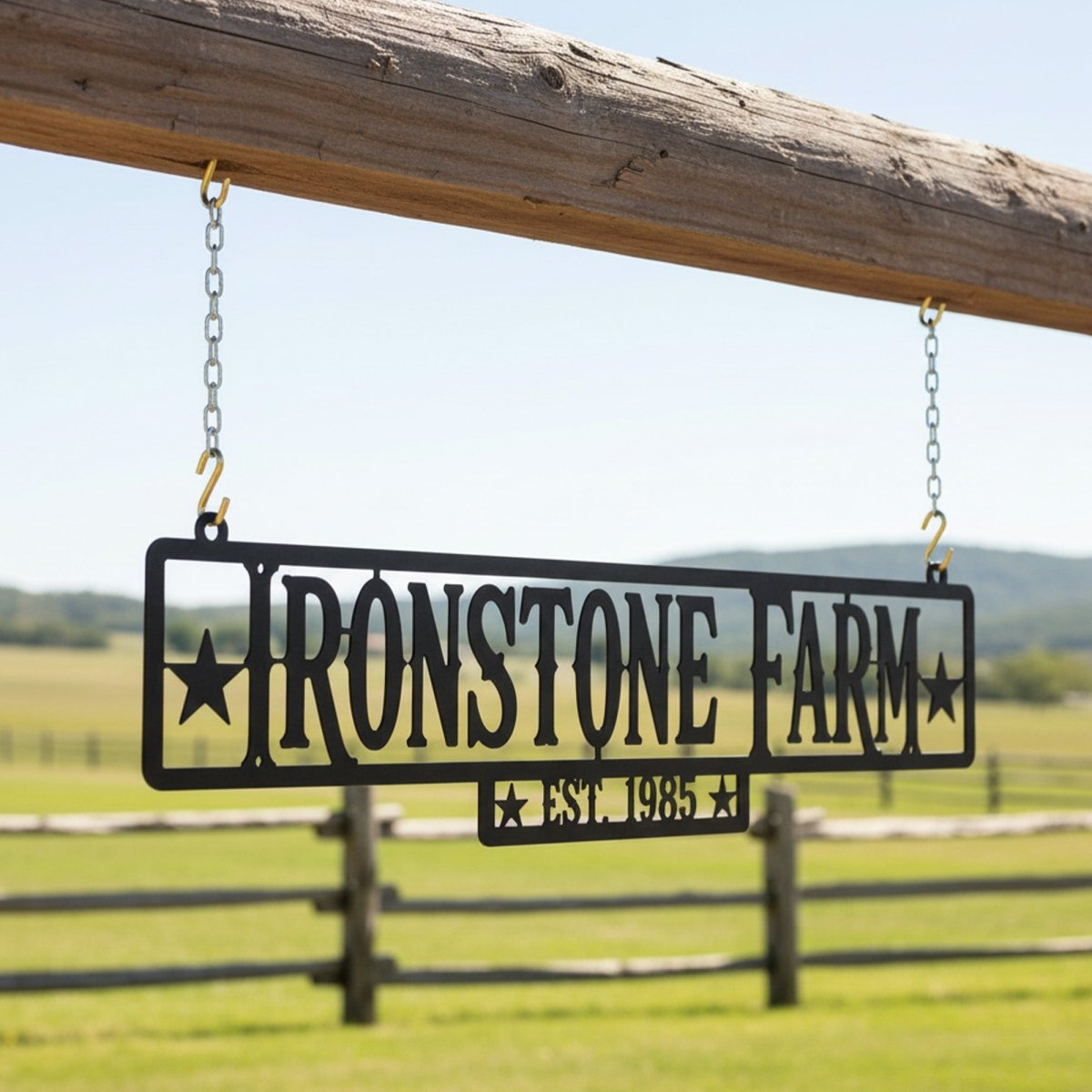 Chains and S Hooks (Set of 2) for Hanging Metal Signs - BrossHome Metal Wall Art