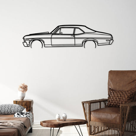 Chevy Nova 1970 Metal Car Silhouette Wall Art - BrossHome Metal Wall Art