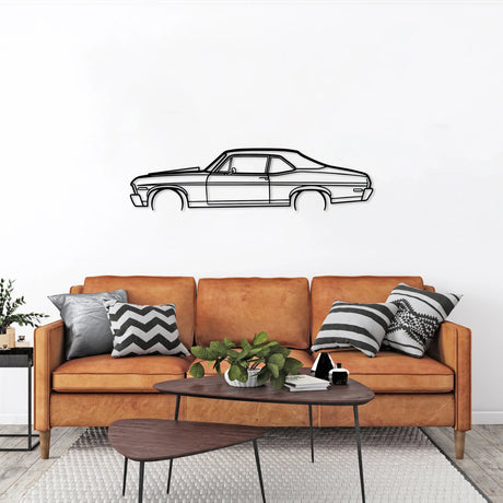 Chevy Nova 1970 Metal Car Silhouette Wall Art - BrossHome Metal Wall Art