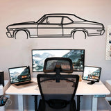 Chevy Nova 1970 Metal Car Silhouette Wall Art - BrossHome Metal Wall Art
