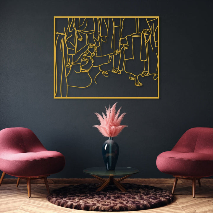 Christ and The Bleeding Woman Metal Wall Art - BrossHome Metal Wall Art
