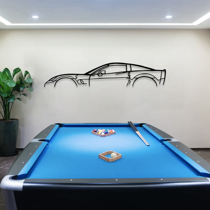 Corvette C6 ZR1 Car Silhouette Metal Wall Art - BrossHome Metal Wall Art