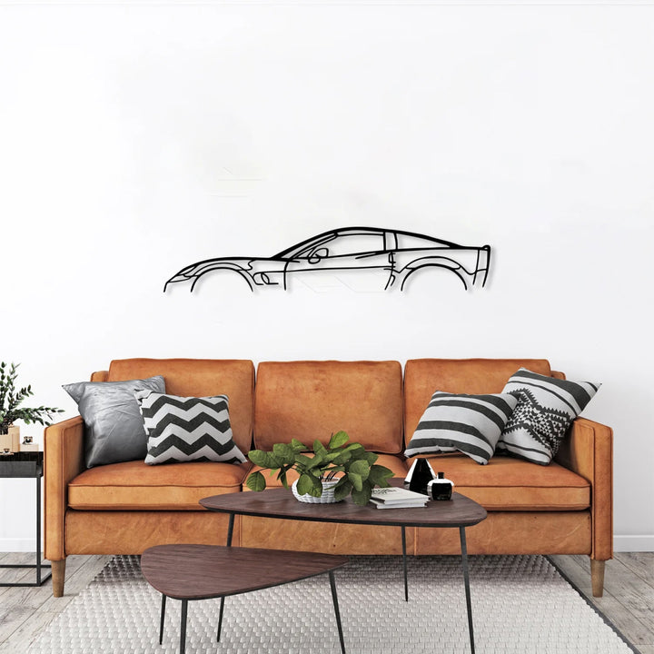 Corvette C6 ZR1 Car Silhouette Metal Wall Art - BrossHome Metal Wall Art