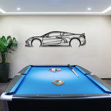 Corvette C8 Metal Car Silhouette Wall Art - BrossHome Metal Wall Art