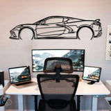 Corvette C8 Metal Car Silhouette Wall Art - BrossHome Metal Wall Art