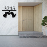 Custom Bat House Numbers Metal Garden Sign - BrossHome Metal Wall Art