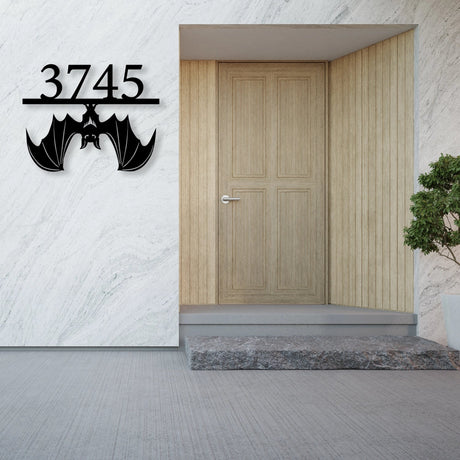 Custom Bat House Numbers Metal Garden Sign - BrossHome Metal Wall Art