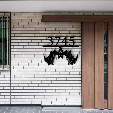 Custom Bat House Numbers Metal Garden Sign - BrossHome Metal Wall Art