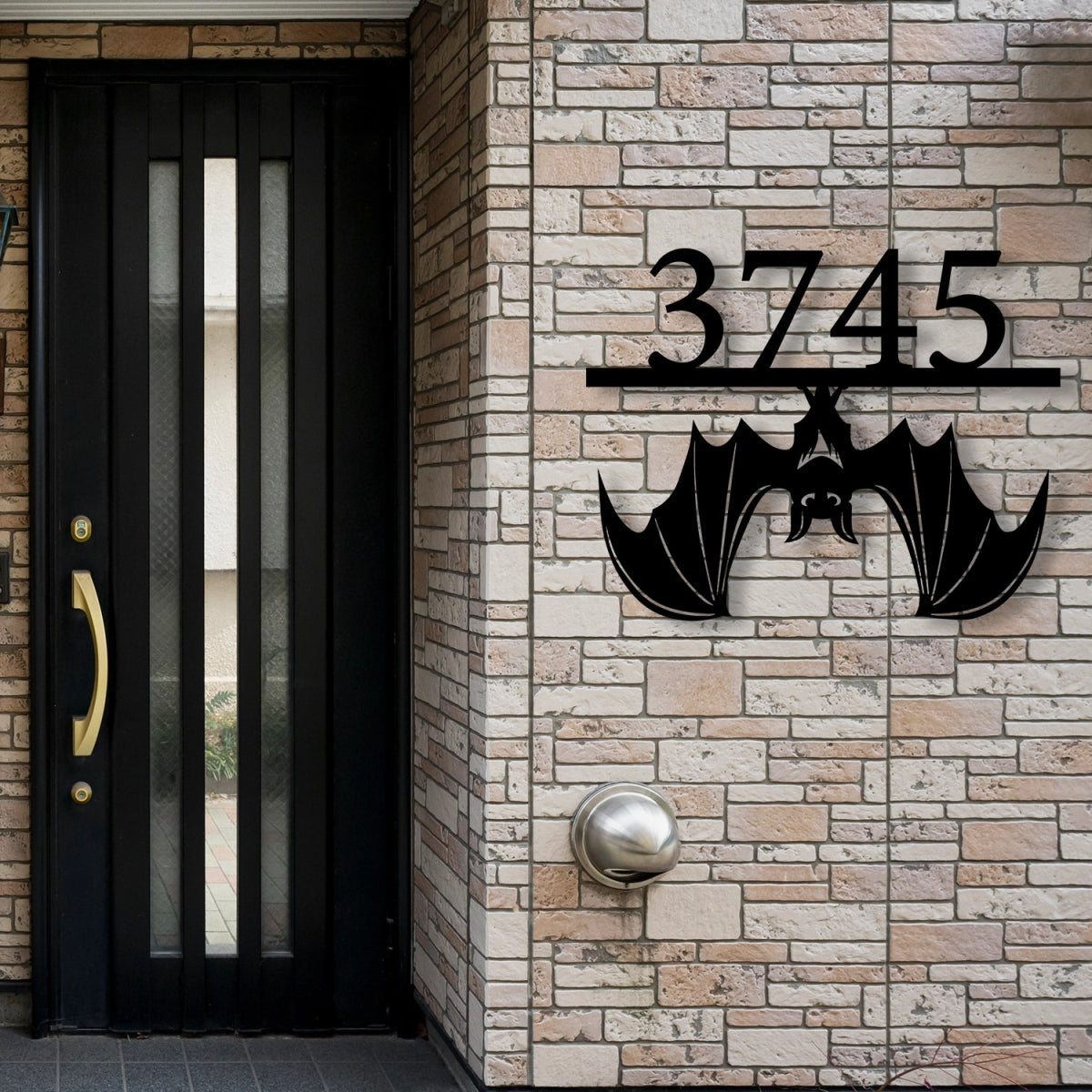 Custom Bat House Numbers Metal Garden Sign - BrossHome Metal Wall Art