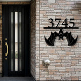 Custom Bat House Numbers Metal Garden Sign - BrossHome Metal Wall Art
